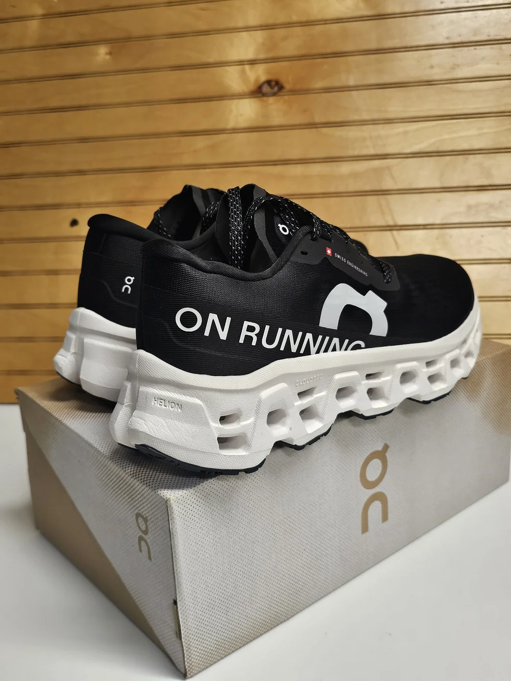 On Running Men's Cloudmonster 3 Black/White Running Shoes